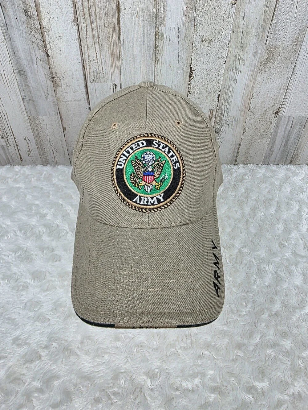 United States Army Embroidered Logo Tan Baseball Cap